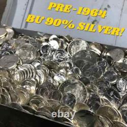 90% SILVER US COINS LOT? UNC OLD SALE LOT BU? ESTATE Pre 1964 BULLION BAR 2+
