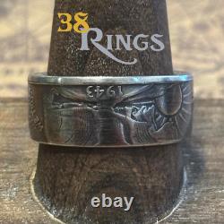 90% SILVER Walking Liberty Half Dollar COIN RING USA SIZES 5-12 Handmade