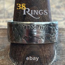 90% SILVER Walking Liberty Half Dollar EAGLE SIDE OUT COIN RING USA SIZES 5-12