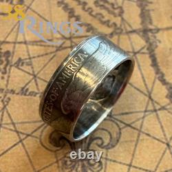 90% SILVER Walking Liberty Half Dollar EAGLE SIDE OUT COIN RING USA SIZES 5-12