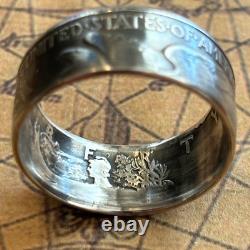 90% SILVER Walking Liberty Half Dollar EAGLE SIDE OUT COIN RING USA SIZES 5-12
