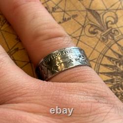 90% SILVER Walking Liberty Half Dollar EAGLE SIDE OUT COIN RING USA SIZES 5-12