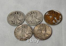 90% Silver Halves 1917 1917S Walking 1918 S Walking 1955 Franklin KEY DATES