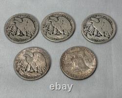 90% Silver Halves 1917 1917S Walking 1918 S Walking 1955 Franklin KEY DATES