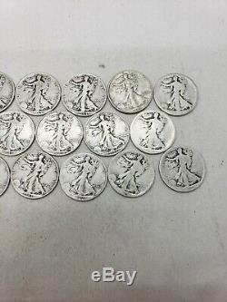 90% Silver Walking Liberty Half Dollars Roll of 20 $10 Face Value LOT2 KS