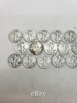 90% Silver Walking Liberty Half Dollars Roll of 20 $10 Face Value LOT2 KS