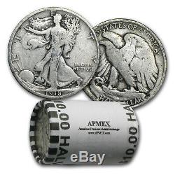 90% Silver Walking Liberty Halves $10 20-Coin Roll (1916-1929) SKU #48535