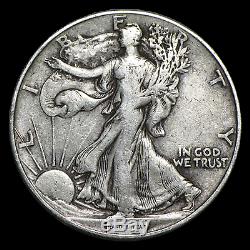 90% Silver Walking Liberty Halves $10 20-Coin Roll Avg Circ SKU #5293