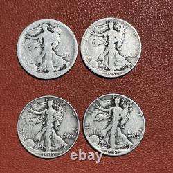 9 Walking Liberty Half Dollars 90% Silver 1936-1944 Estate Coin Lot 1 No Date