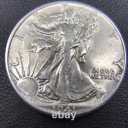 AU+/UNC Roll of 20 Hi-Grade U. S. Walking Liberty Silver Half Dollars $10 FV