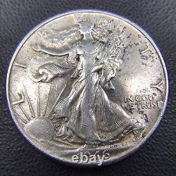 AU+/UNC Roll of 20 Hi-Grade U. S. Walking Liberty Silver Half Dollars $10 FV