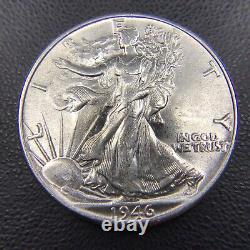 AU+/UNC Roll of 20 Hi-Grade U. S. Walking Liberty Silver Half Dollars $10 FV