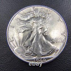 AU+/UNC Roll of 20 Hi-Grade U. S. Walking Liberty Silver Half Dollars $10 FV