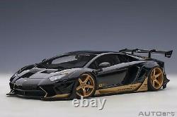 Autoart Liberty Walk LB-Works Lamborghini Aventador Black /Gold accents 1/18 New