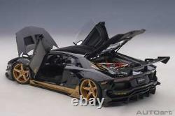 Autoart Liberty Walk LB-Works Lamborghini Aventador Black /Gold accents 1/18 New