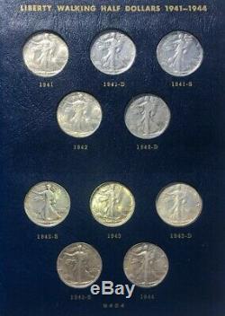 BRILLIANT Complete Set Walking Liberty Half Dollar 1941-1947 90% Silver Was Was