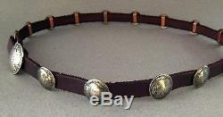 BUFFALO NICKEL CONCHO / BUTTON BELT with SILVER WALKING LIBERTY BUCKLE #978
