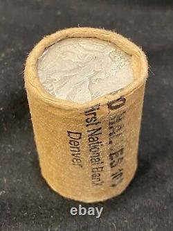 Bank Wrapped Roll Walking Liberty Half Dollar $10 Face 90% Silver 20 coins