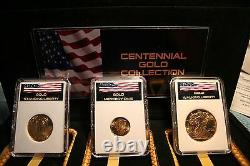 CENTENNIAL GOLD COLLECTION MERCURY DIME WALKING LIBERTY STANDING LIBERTY With COA