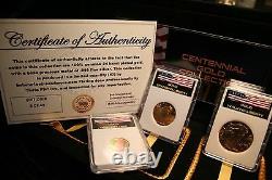 CENTENNIAL GOLD COLLECTION MERCURY DIME WALKING LIBERTY STANDING LIBERTY With COA