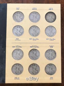 COMPLETE 65pc SILVER WALKING LIBERTY HALF DOLLAR SET in LIBRARY of COINS albums