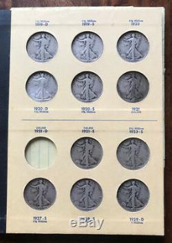 COMPLETE 65pc SILVER WALKING LIBERTY HALF DOLLAR SET in LIBRARY of COINS albums