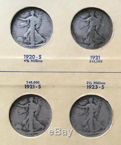 COMPLETE 65pc SILVER WALKING LIBERTY HALF DOLLAR SET in LIBRARY of COINS albums