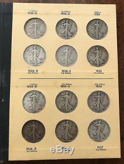 COMPLETE 65pc SILVER WALKING LIBERTY HALF DOLLAR SET in LIBRARY of COINS albums