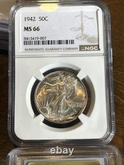 Certified 1942 Walking Liberty Half Dollar NGC MS66 Silver 50c