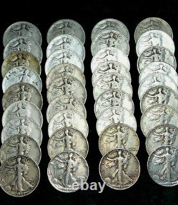 Cinco De Mayo Lots Sale-52 Silver Half Dollars, All U. S. Silver- Lot#52
