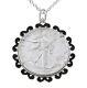 Coin Pendant 90% Silver Walking Liberty Half Dollar Sterling Silver Gem With Chain