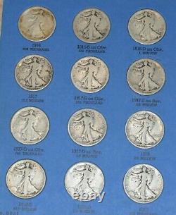 Complete 65 Coin Collection Set Walking Standing Liberty Half Dollars 1916-1947