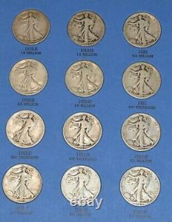 Complete 65 Coin Collection Set Walking Standing Liberty Half Dollars 1916-1947