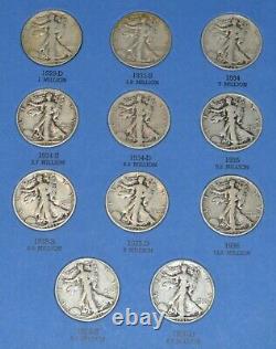 Complete 65 Coin Collection Set Walking Standing Liberty Half Dollars 1916-1947