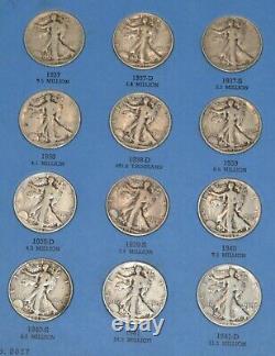 Complete 65 Coin Collection Set Walking Standing Liberty Half Dollars 1916-1947