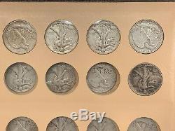 Complete 65 Coin Silver Walking Liberty Half Dollar Set 1916-1947 PDS Dansco Q3