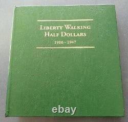Complete Set 1916 to 1947 Walking Liberty Half Dollar Set In Littleton Album