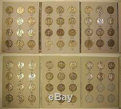 Complete Set of Walking Liberty Silver Half Dollars, 1916 1947 in Used Folders