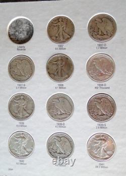 Complete Walking Liberty Half Dollar Collection 1937-1947, plus 4 extra. F-AU