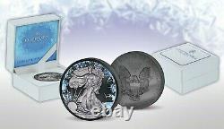 DEEP FROZEN EDITION Walking Liberty 1oz silver coin ruthenium plated USA 2018
