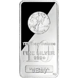FIVE (5) 10 oz. Highland Mint Silver Bar Walking Liberty Design. 999+ Fine
