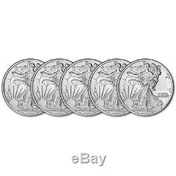 FIVE (5) 1 oz. Highland Mint Silver Round Walking Liberty Design. 999 Fine