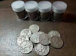 FULL DATES Roll of 20 90% Silver Walking Liberty Half Dollar US Coins $10 FV