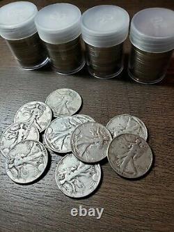 FULL DATES Roll of 20 90% Silver Walking Liberty Half Dollar US Coins $10 FV