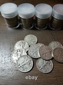 FULL DATES Roll of 20 90% Silver Walking Liberty Half Dollar US Coins $10 FV