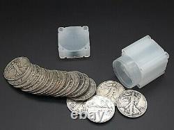 Full $10 Face Value Roll (20) Liberty Walking 50c Half Dollars 90% Silver