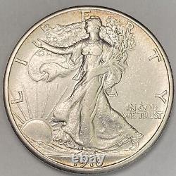Gorgeous 1918-S Walking Liberty Silver Half Dollar Gem AU+ Better Date