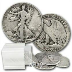 Halves Walking Liberty $10 90% Silver 20 Coin Roll Avg. Circ