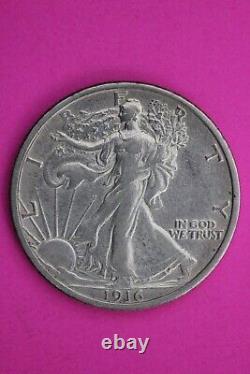 High Grade 1916 P Walking Liberty Half Dollar Scarce Key Date Silver Coin 136