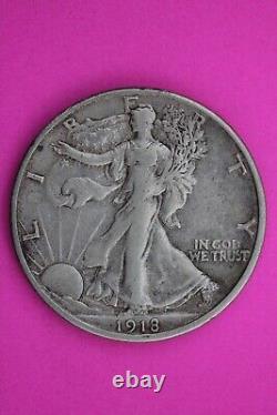 High Grade 1918 S Walking Liberty Half Dollar Scarce Key Date Silver Coin 172